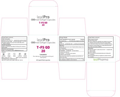 leafPro CBDmed Softgel Capsules T-FS QD 20_60_FS 72x72x67_US.jpg Principal display panel _ Carton 60 - leafPro CBDmed Softgel Capsules T FS QD 20 60 FS 72x72x67 US